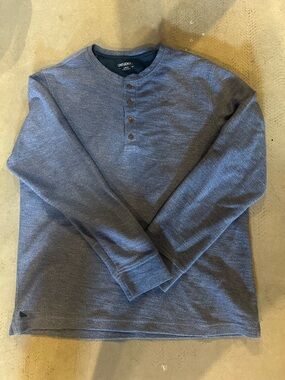 BOBO UNTUCKit Men's Heather Navy Long-Sleeve Henley